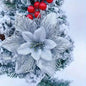 20-Pieces: Artificial Poinsettia Flowers Christmas Ornament