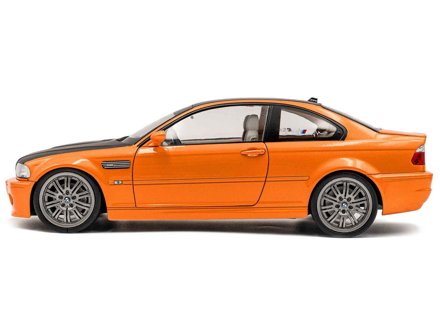 2000 BMW E46 M3 "Solido Works" Orange Metallic with Matt Black Hood and Carbon Top 1/18 Diecast Model Car by Solido Cartsfy Inc.