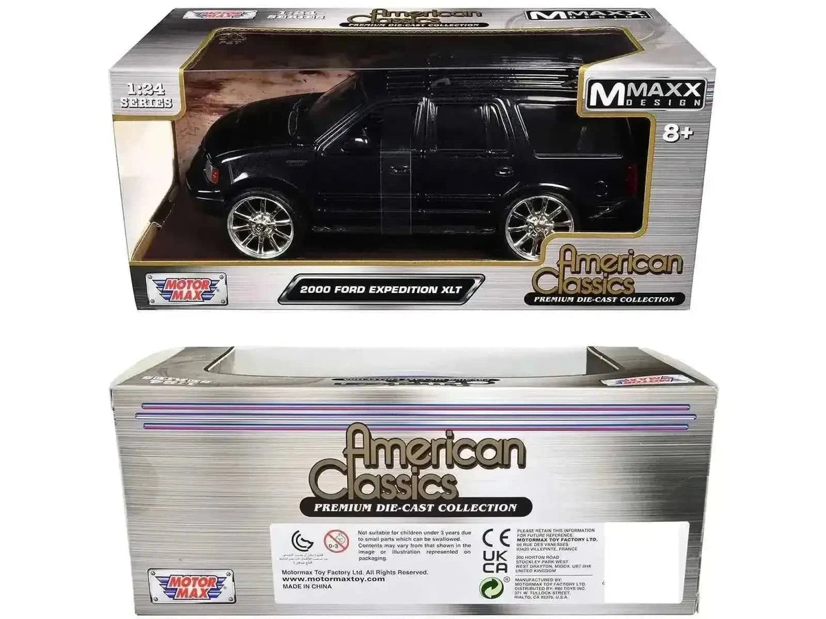 2000 Ford Expedition XLT Black Metallic "Maxx Design" "American Classics" Series 1/24 Diecast Model Car by Motormax Cartsfy Inc.
