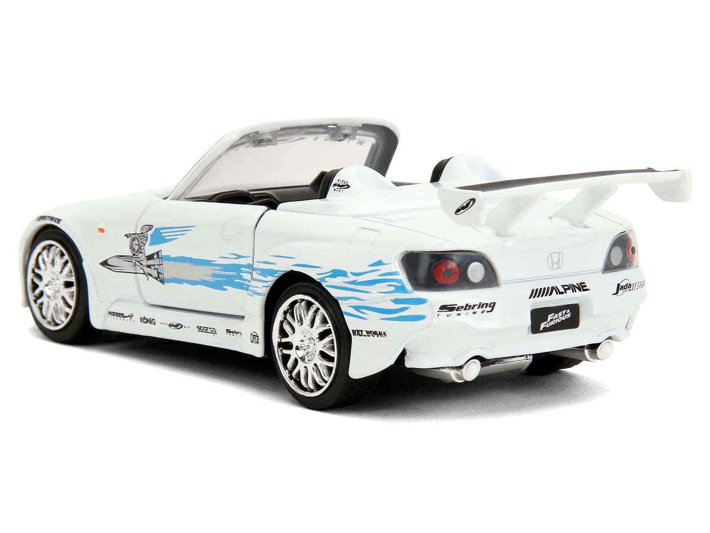 2001 Honda S2000 Convertible White with Graphics "Fast & Furious Remix - 25th Anniversary" Series 1/32 Diecast Model Car by Jada Cartsfy Inc.