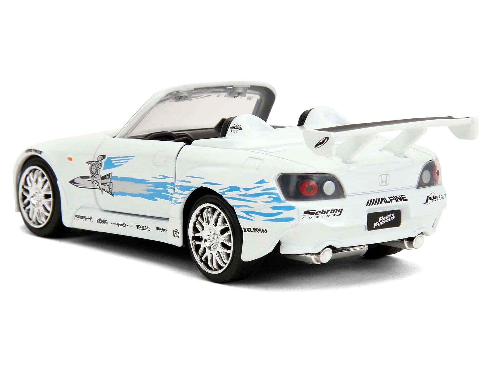 2001 Honda S2000 Convertible White with Graphics "Fast & Furious Remix - 25th Anniversary" Series 1/32 Diecast Model Car by Jada Cartsfy Inc.