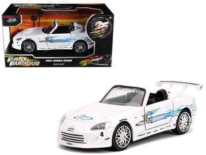 2001 Honda S2000 Convertible White with Graphics "Fast & Furious Remix - 25th Anniversary" Series 1/32 Diecast Model Car by Jada Cartsfy Inc.