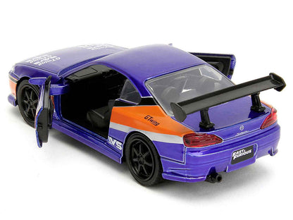 2001 Nissan Silvia S15 RHD (Right Hand Drive) Blue Metallic with Graphics "The Fast and the Furious: Tokyo Drift" (2006) Movie "Fast & Furious" Series 1/32 Diecast Car Model by Jada Cartsfy Inc.