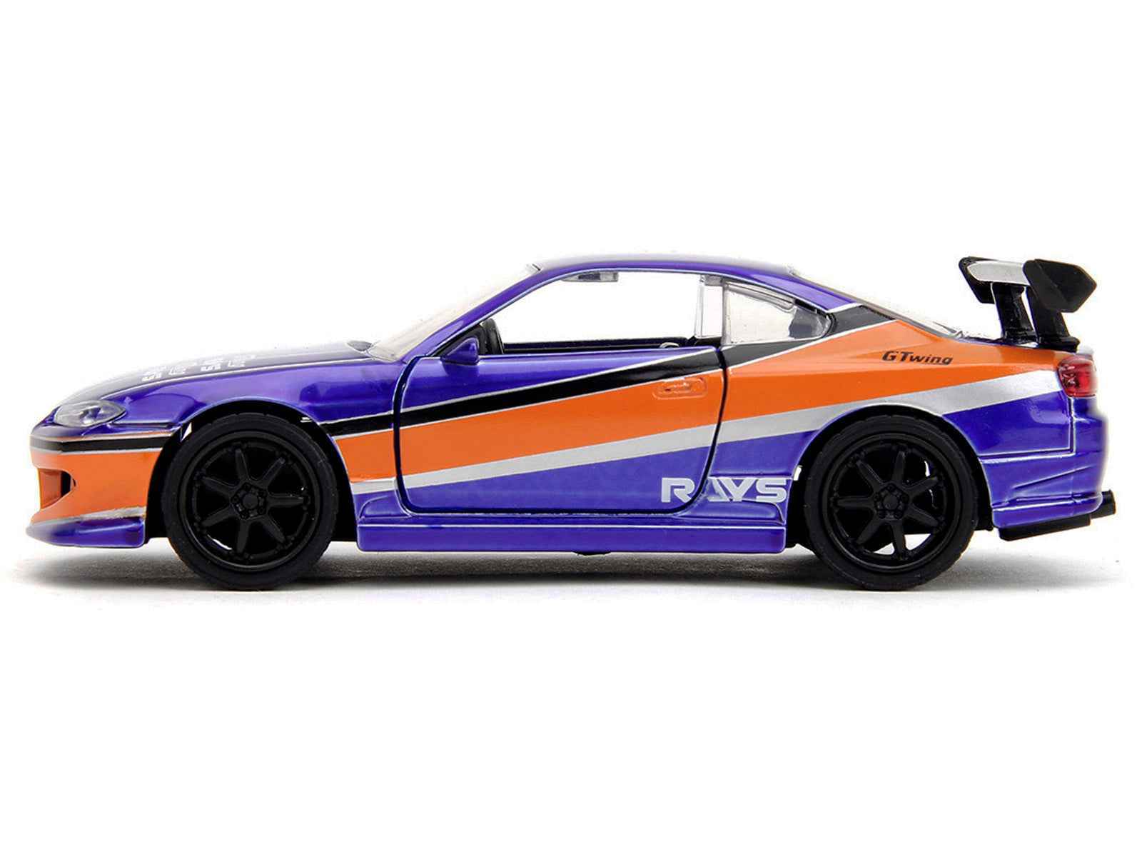 2001 Nissan Silvia S15 RHD (Right Hand Drive) Blue Metallic with Graphics "The Fast and the Furious: Tokyo Drift" (2006) Movie "Fast & Furious" Series 1/32 Diecast Car Model by Jada Cartsfy Inc.