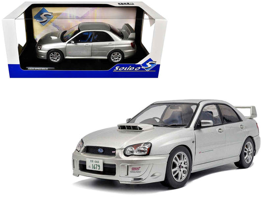 2004 Subaru Impreza WRX STI RHD (Right Hand Drive) Premium Silver Effect 1/18 Diecast Model Car by Solido Cartsfy Inc.