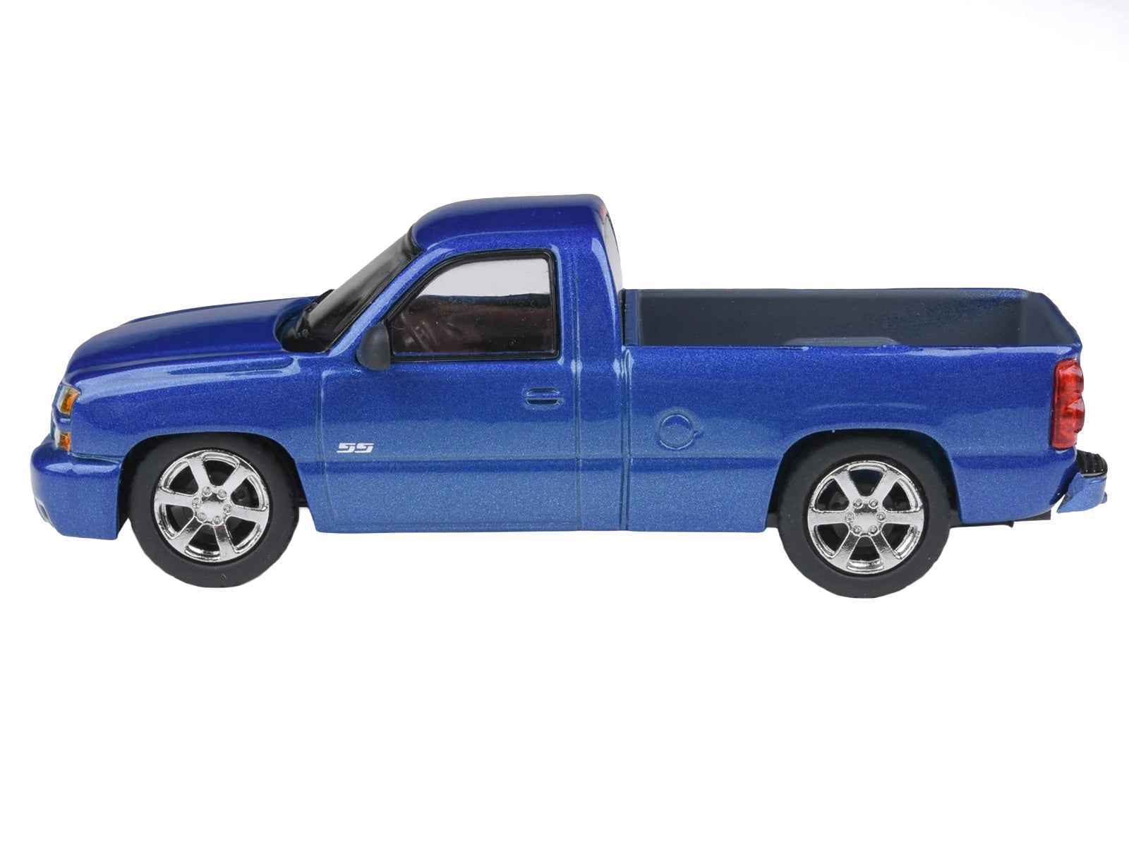 2006 Chevrolet Silverado 'Cateye' Pickup Truck Ming Blue Metallic 1/64 Diecast Model Car by Paragon Models Miniature Motors Default Title Default Title-
