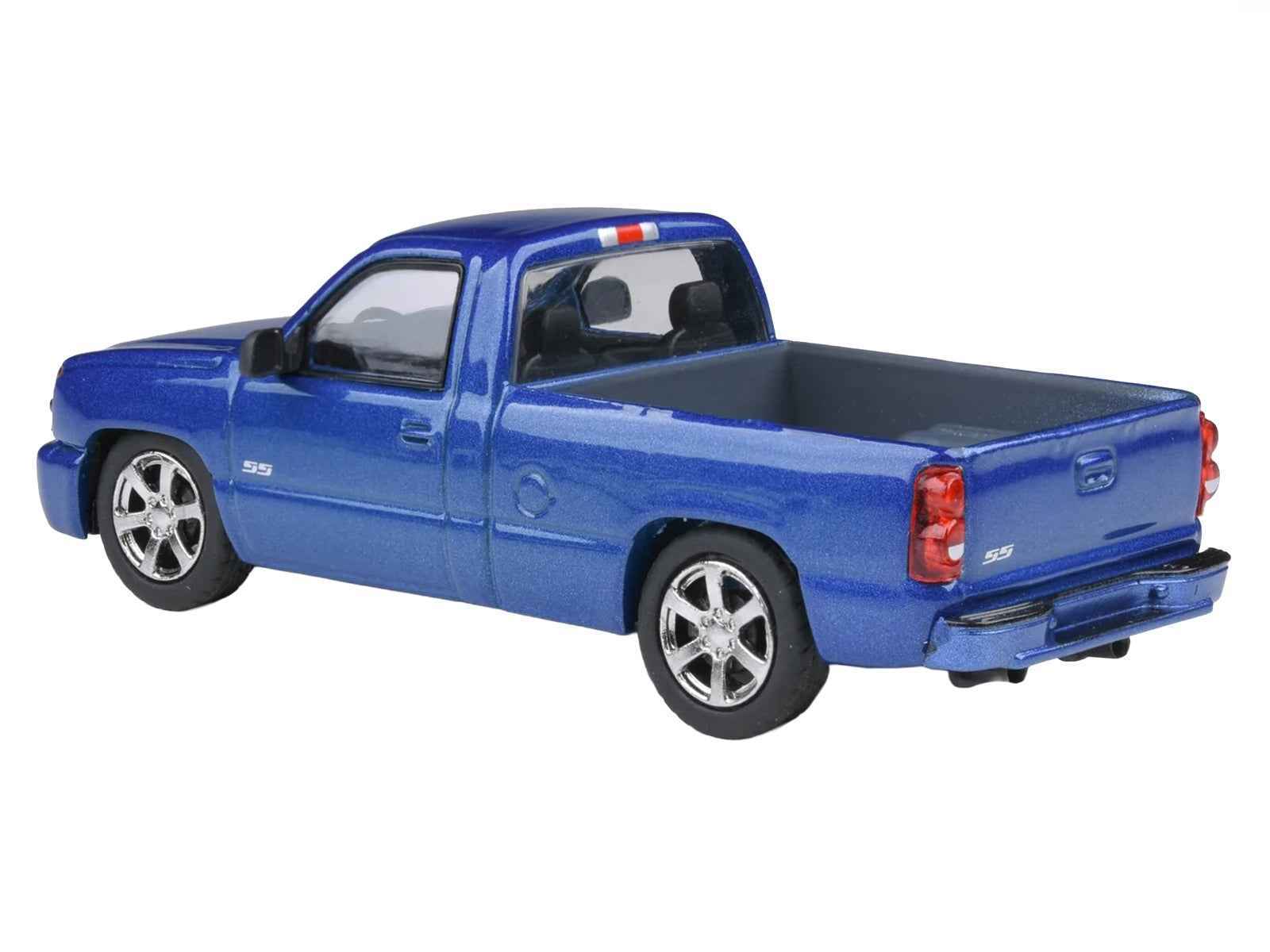 2006 Chevrolet Silverado 'Cateye' Pickup Truck Ming Blue Metallic 1/64 Diecast Model Car by Paragon Models Miniature Motors Default Title Default Title-