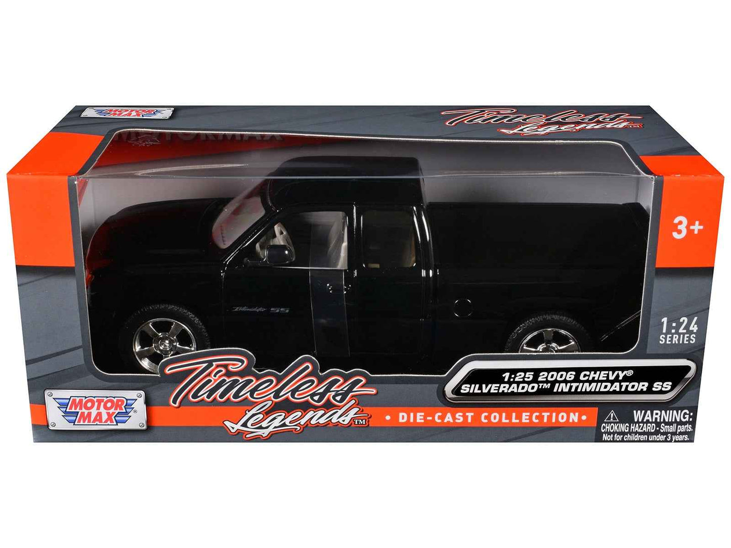 2006 Chevrolet Silverado Intimidator SS Pickup Truck Black "Timeless Legends" Series 1/25 Diecast Model Car by Motormax Miniature Motors Default Title Default Title-