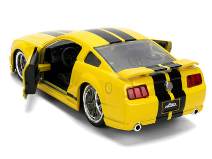 2006 Ford Mustang GT Yellow with Black Stripes "Fast & Furious 25 Years" Series 1/32 Diecast Model Car by Jada Cartsfy Inc.