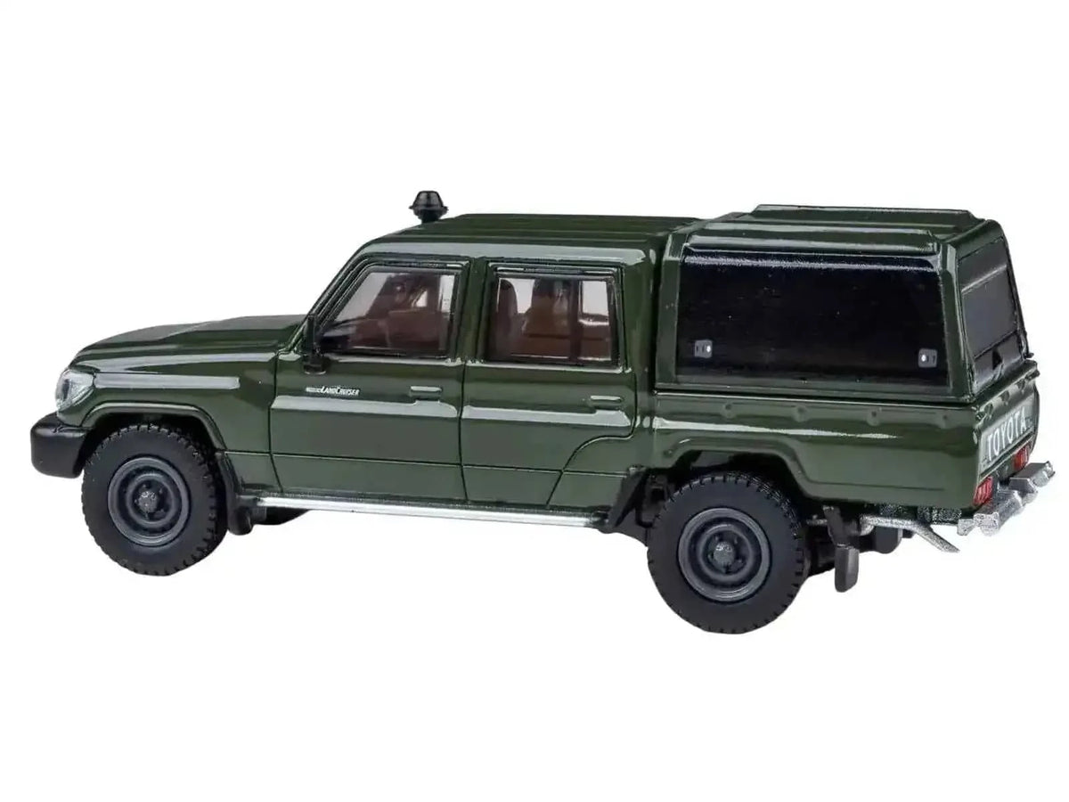 2014 Toyota Land Cruiser LC 79 with Camper Shell Military Green 1/64 Diecast Model Car by Paragon Models Cartsfy Inc.