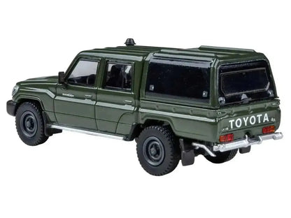 2014 Toyota Land Cruiser LC 79 with Camper Shell Military Green 1/64 Diecast Model Car by Paragon Models Cartsfy Inc.