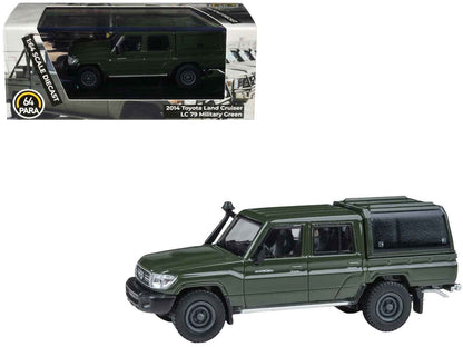 2014 Toyota Land Cruiser LC 79 with Camper Shell Military Green 1/64 Diecast Model Car by Paragon Models Cartsfy Inc.