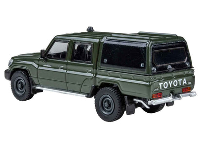 2014 Toyota Land Cruiser LC 79 with Camper Shell Military Green 1/64 Diecast Model Car by Paragon Models Cartsfy Inc.