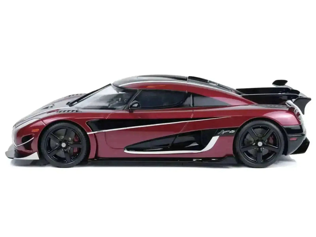 2017 Koenigsegg Agera RS Deep Red Metallic with Black Stripes 1/18 Model Car by GT Spirit Cartsfy Inc.