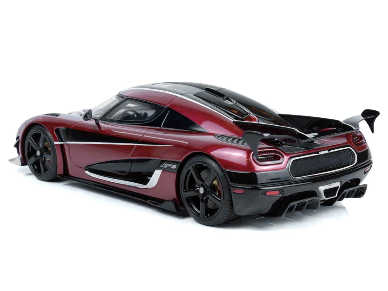 2017 Koenigsegg Agera RS Deep Red Metallic with Black Stripes 1/18 Model Car by GT Spirit Miniature Motors Default Title Default Title-