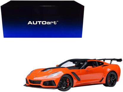 2019 Chevrolet Corvette C7 ZR1 Sebring Orange Tintcoat with Carbon Top 1/18 Model Car by Autoart Miniature Motors Default Title Default Title-