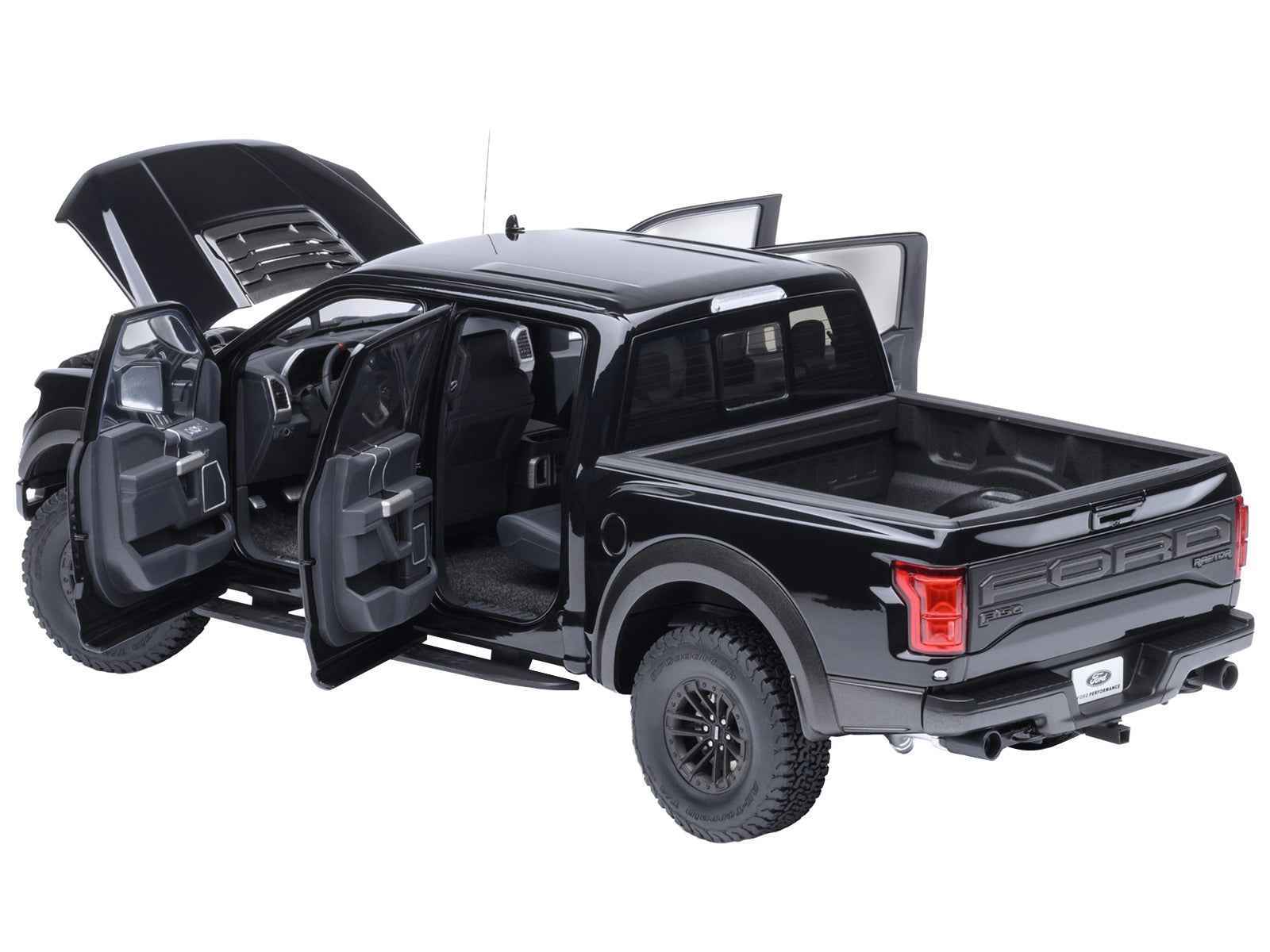 2019 Ford F-150 Raptor Pickup Truck Agate Black 1/18 Model Car by Autoart Miniature Motors Default Title Default Title-