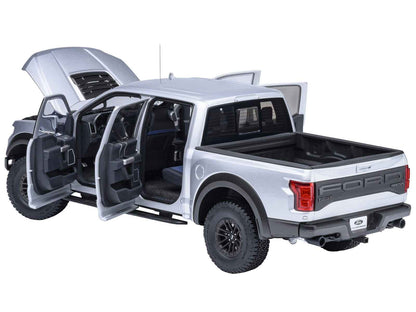 Ingot silver 1/18 scale 2019 Ford F-150 Raptor pickup truck model car by Autoart