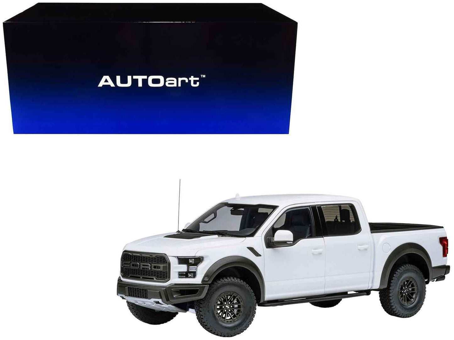 2019 Ford F-150 Raptor Pickup Truck Oxford White 1/18 Model Car by Autoart Miniature Motors Default Title Default Title-