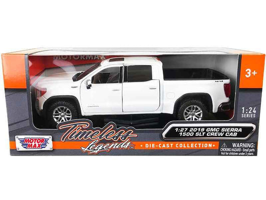 2019 GMC Sierra 1500 SLT Crew Cab 4x4 Pickup Truck with Sunroof White "Timeless Legends" Series 1/24-1/27 Diecast Model Car by Motormax Cartsfy Inc.