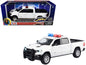 2019 RAM 1500 Laramie Crew Cab Pickup Truck White with Flashing Light Bar and Front and Rear Lights and Sounds 1/27 Diecast Model Car by Motormax Miniature Motors Default Title Default Title-