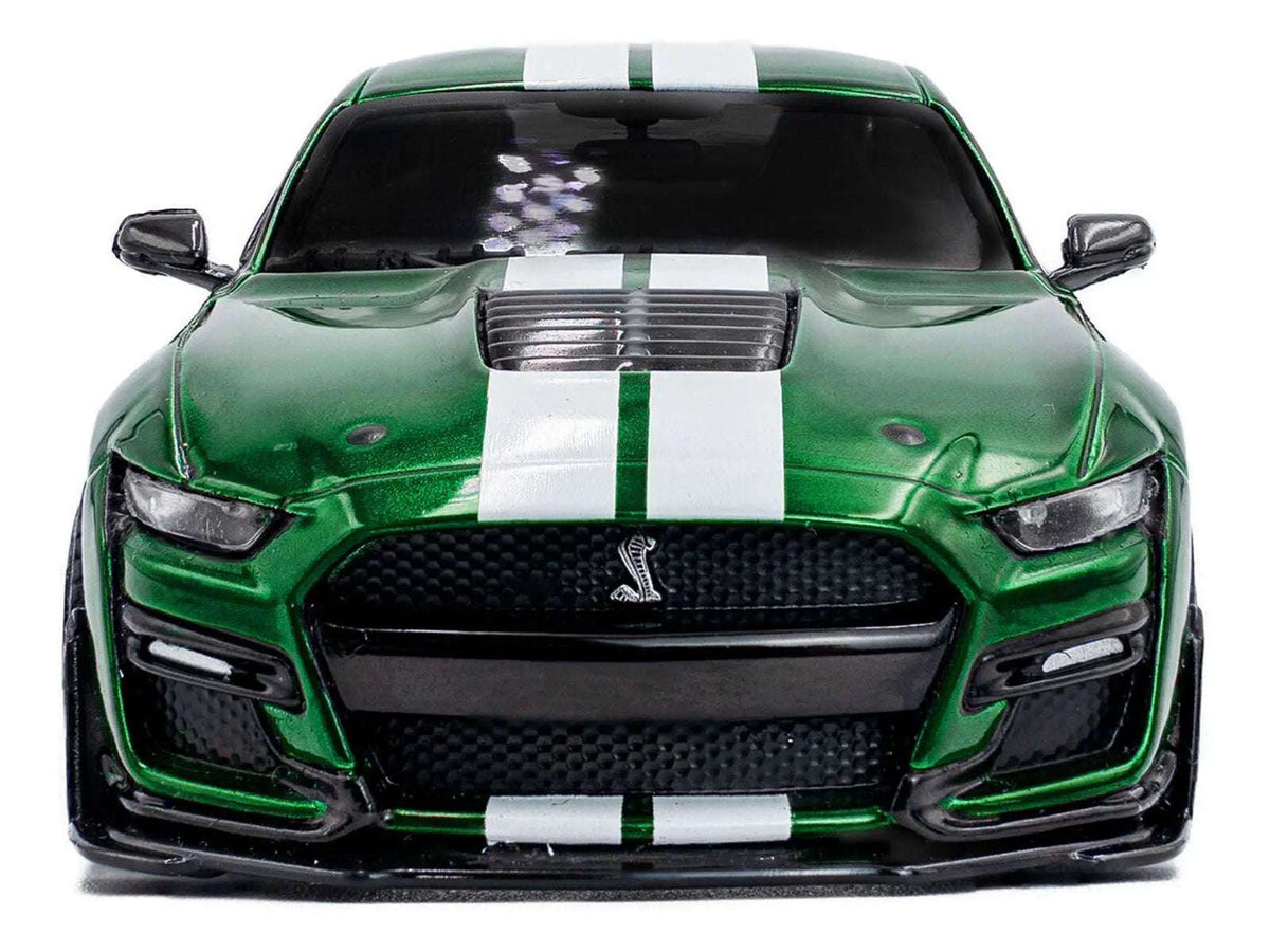 2020 Ford Mustang Shelby GT500 Fast Track Eruption Green Metallic with White Stripes 1/43 Diecast Model Car by Solido Cartsfy Inc.