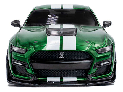 2020 Ford Mustang Shelby GT500 Fast Track Eruption Green Metallic with White Stripes 1/43 Diecast Model Car by Solido Miniature Motors Default Title Default Title-