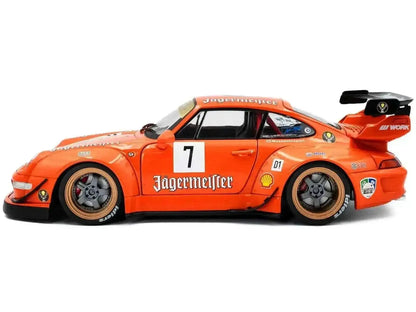2020 RWB Bodykit #7 "Jagermeister" Orange with Graphics 1/18 Diecast Model Car by Solido Cartsfy Inc.