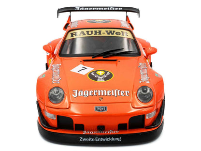 2020 RWB Bodykit #7 "Jagermeister" Orange with Graphics 1/18 Diecast Model Car by Solido Cartsfy Inc.