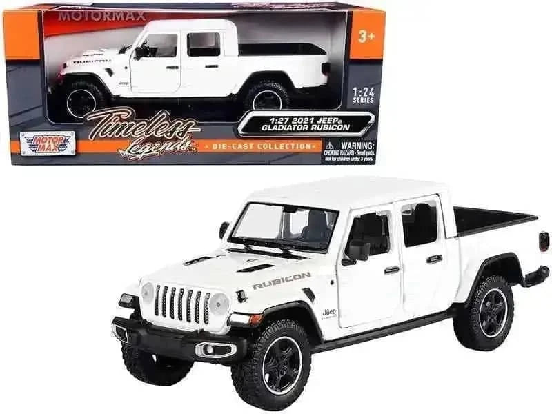 2021 Jeep Gladiator Rubicon (Closed Top) Pickup Truck White 1/24-1/27 Diecast Model Car by Motormax Cartsfy Inc.