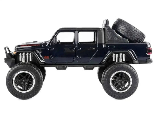 2021 Jeep Gladiator Rubicon Off-Road Pickup Truck Black with Matt Black Top "Off Road" Series 1/27 Diecast Model Car by Motormax Cartsfy Inc.