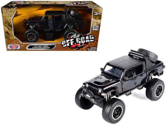 2021 Jeep Gladiator Rubicon Off-Road Pickup Truck Black with Matt Black Top "Off Road" Series 1/27 Diecast Model Car by Motormax Cartsfy Inc.