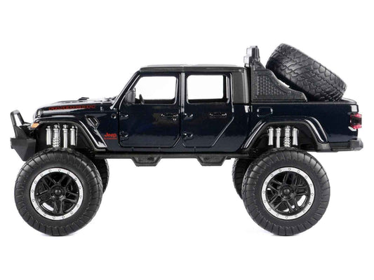 2021 Jeep Gladiator Rubicon Off-Road Pickup Truck Black with Matt Black Top "Off Road" Series 1/27 Diecast Model Car by Motormax Cartsfy Inc.