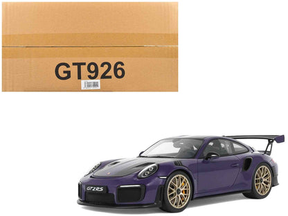 2021 Porsche 911 (991.2) GT2 RS Ultraviolet Metallic with Carbon Stripes 1/18 Model Car by GT Spirit Miniature Motors Default Title Default Title-