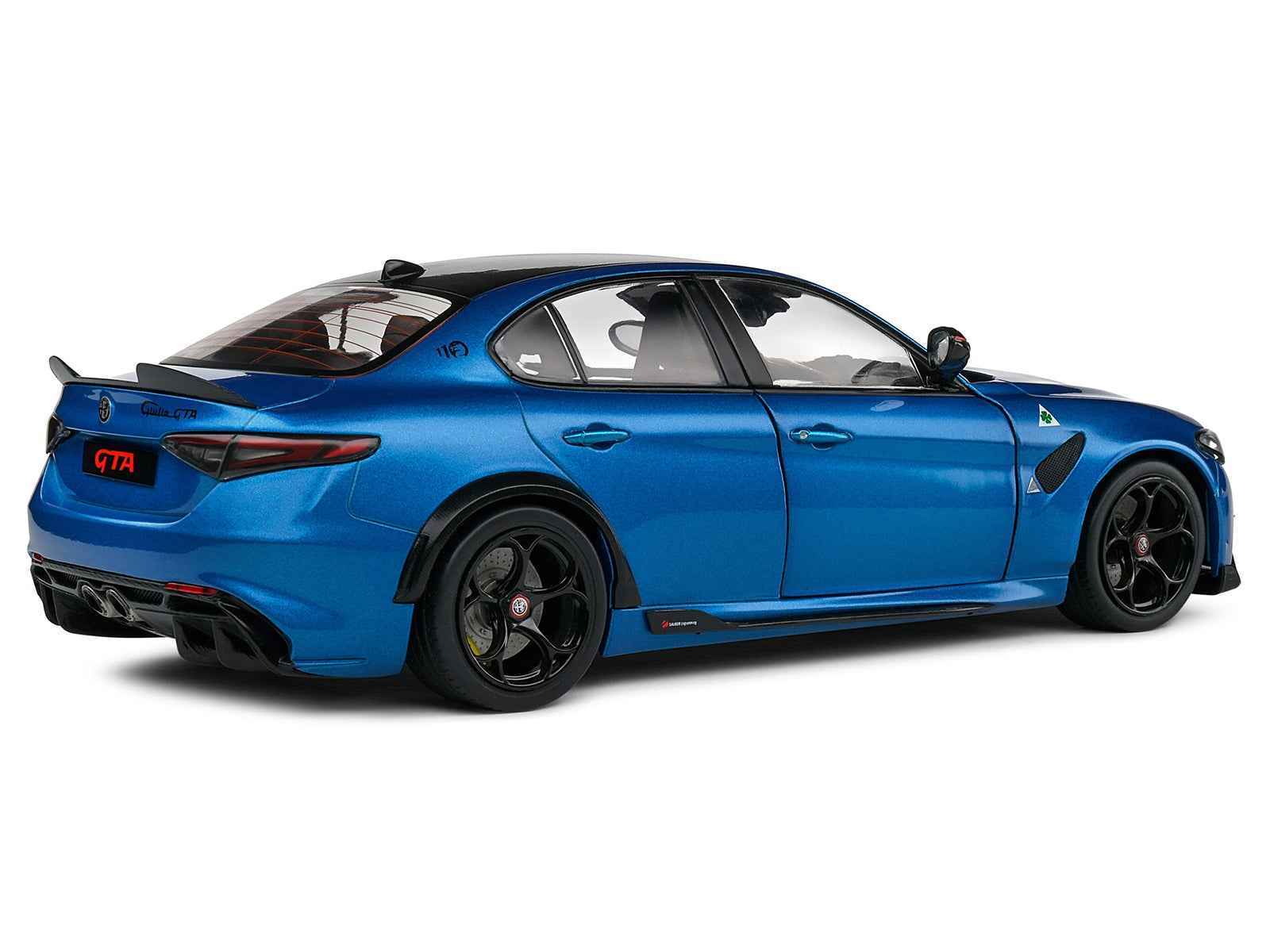 2022 Alfa Romeo Giulia GTA Anodized Blue Metallic with Carbon Top 1/18 Diecast Model Car by Solido Miniature Motors Default Title Default Title-