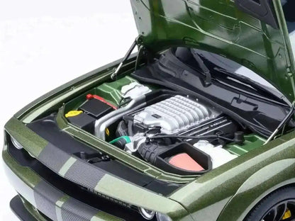2022 Dodge Challenger SRT Jailbreak F8 Green with Carbon Stripes 1/18 Model Car by Autoart Cartsfy Inc.