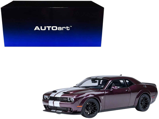 2022 Dodge Challenger SRT Jailbreak Hellraisin Purple with White Stripes 1/18 Model Car by Autoart Cartsfy Inc.