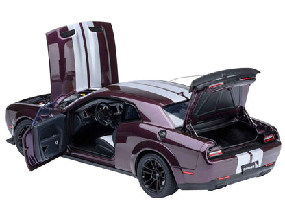2022 Dodge Challenger SRT Jailbreak Hellraisin Purple with White Stripes 1/18 Model Car by Autoart Cartsfy Inc.