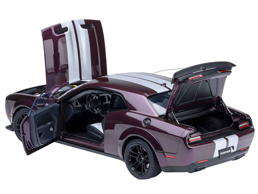 2022 Dodge Challenger SRT Jailbreak Hellraisin Purple with White Stripes 1/18 Model Car by Autoart Cartsfy Inc.