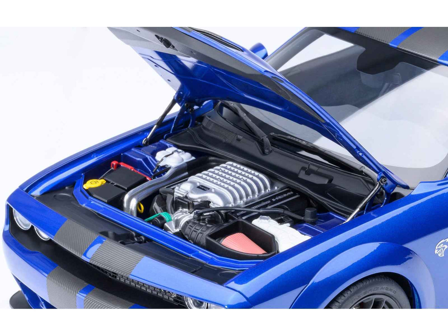 2022 Dodge Challenger SRT Jailbreak Indigo Blue Metallic with Carbon Stripes 1/18 Model Car by Autoart Cartsfy Inc.