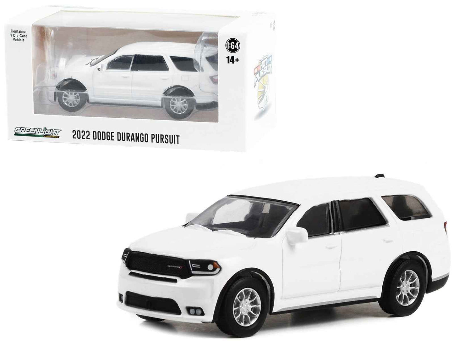 2022 Dodge Durango Pursuit Police Car White "Hot Pursuit" "Hobby Exclusive" Series 1/64 Diecast Model Car by Greenlight Cartsfy Inc.