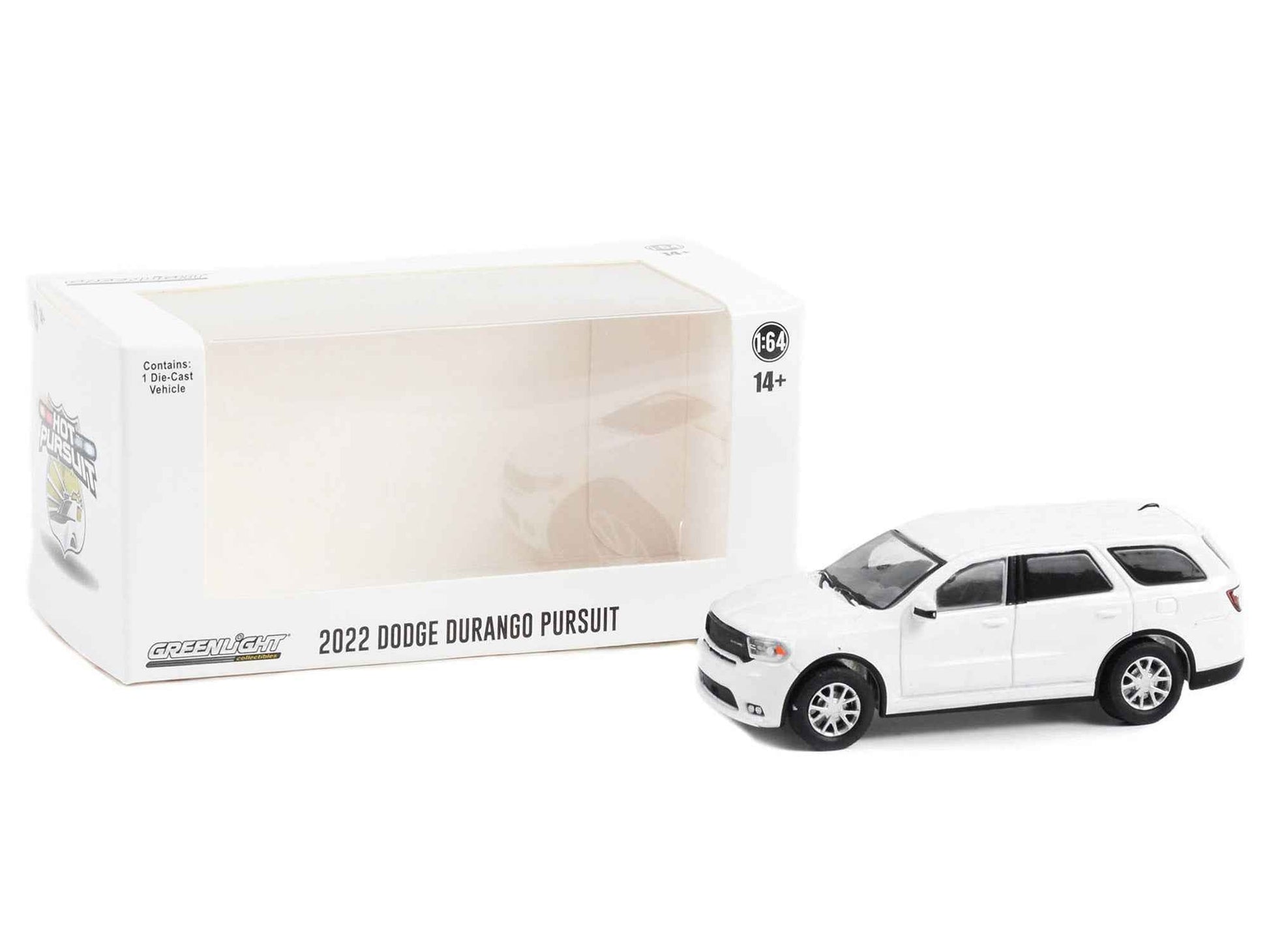 2022 Dodge Durango Pursuit Police Car White "Hot Pursuit" "Hobby Exclusive" Series 1/64 Diecast Model Car by Greenlight Cartsfy Inc.