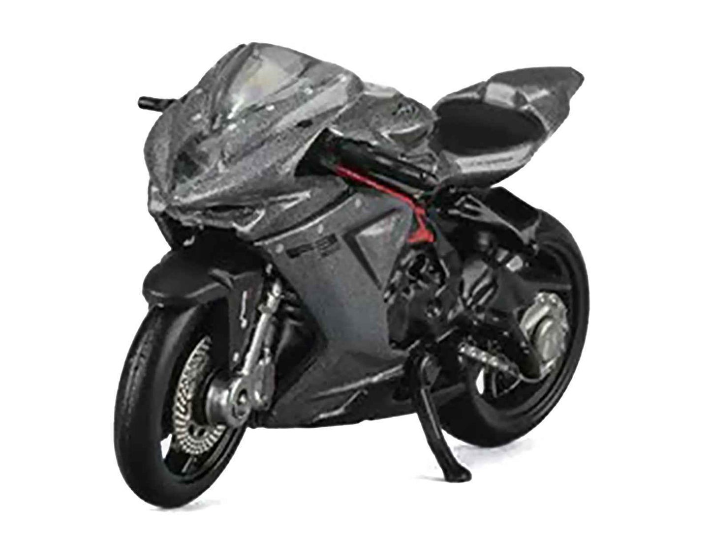 2022 MV Agusta F3 Rosso Motorcycle Silver Metallic with Figure 1/64 Diecast Model by CM Model Miniature Motors Default Title Default Title-