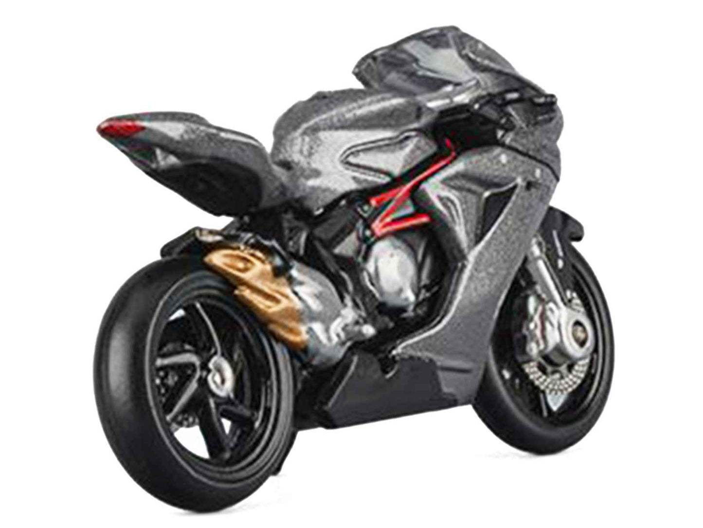 2022 MV Agusta F3 Rosso Motorcycle Silver Metallic with Figure 1/64 Diecast Model by CM Model Miniature Motors Default Title Default Title-