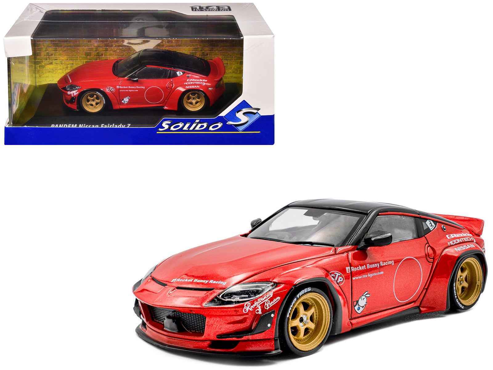 2022 Nissan Pandem Fairlady Z RHD (Right Hand Drive) Red Metallic with Black Top 1/43 Diecast Model Car by Solido Miniature Motors Default Title Default Title-