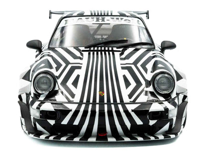 2022 RWB Bodykit #13 "The Zebra" Black and White Striped 1/18 Diecast Model Car by Solido Cartsfy Inc.