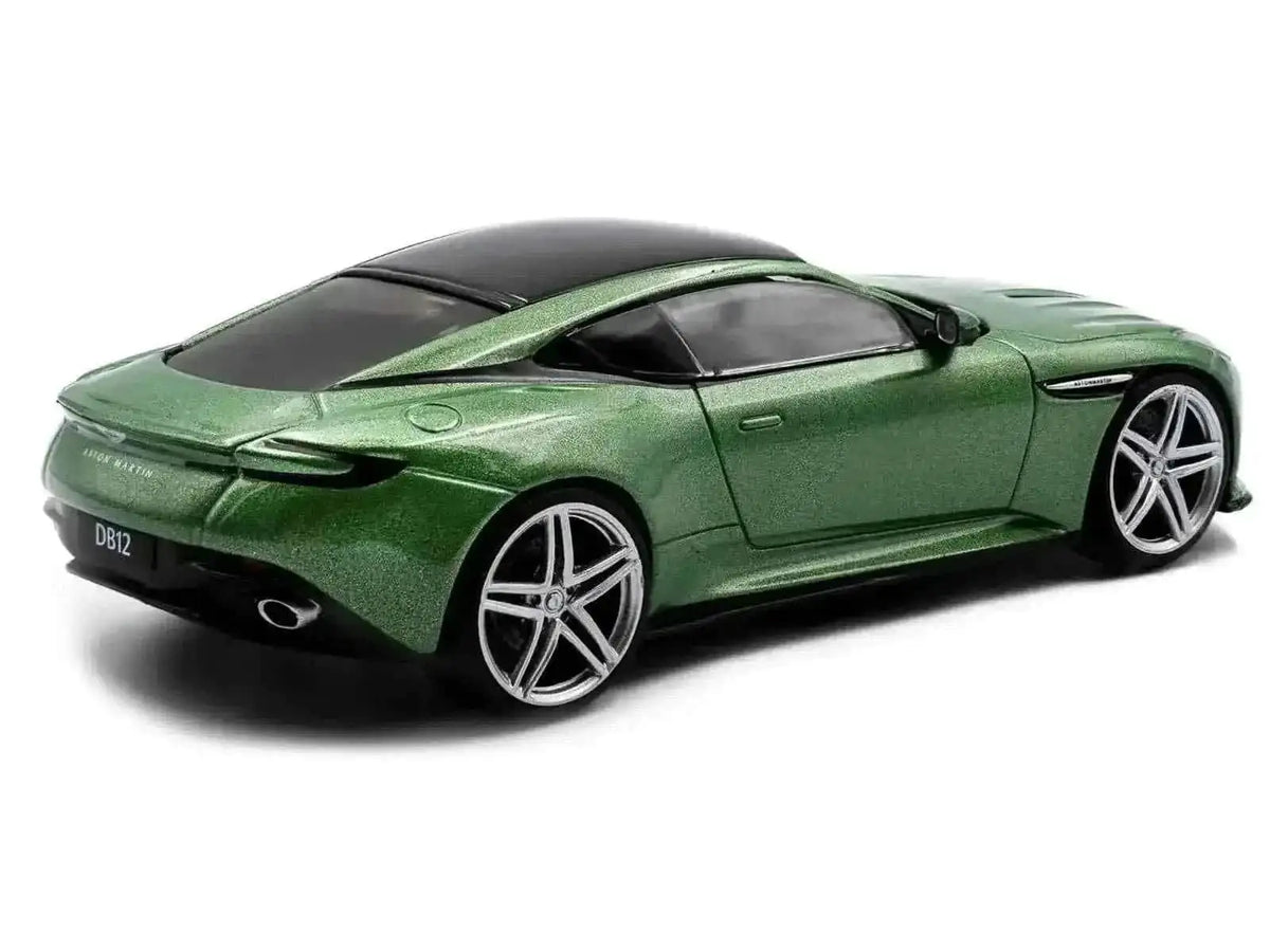 2023 Aston Martin DB12 Coupe Iridescent Emerald Metallic with Black Top 1/43 Diecast Model Car by Solido Cartsfy Inc.