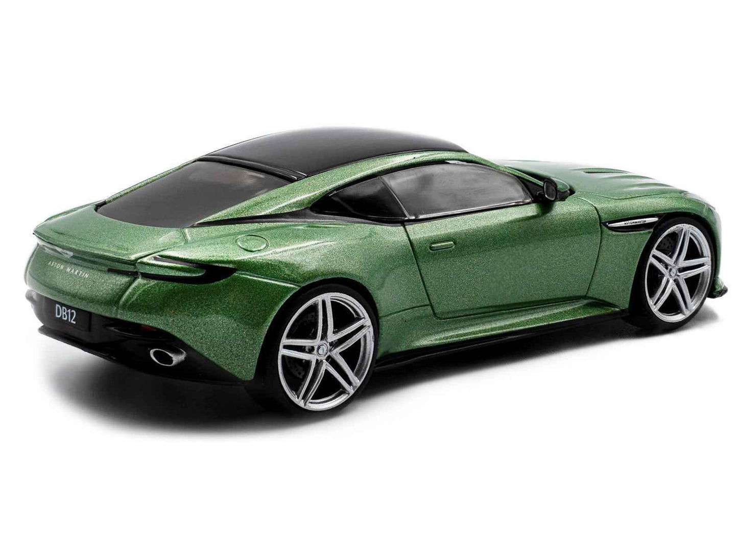 2023 Aston Martin DB12 Coupe Iridescent Emerald Metallic with Black Top 1/43 Diecast Model Car by Solido Cartsfy Inc.