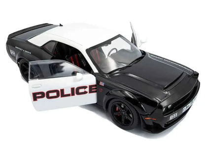 2023 Dodge Challenger Demon "Police" Black and White 1/18 Diecast Model Car by Solido Cartsfy Inc.