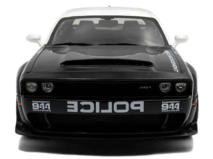 2023 Dodge Challenger Demon "Police" Black and White 1/18 Diecast Model Car by Solido Cartsfy Inc.